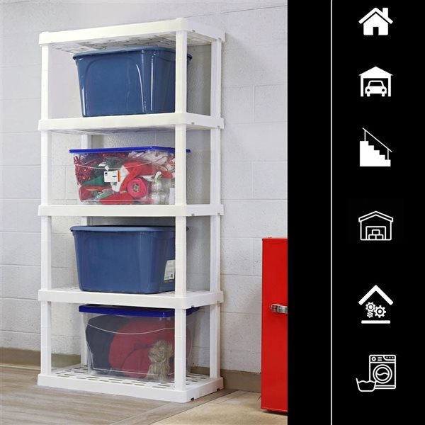 Étagère Murale Botle – Système De Rangement 115x78 Cm Avec 32 Boîtes Plastique