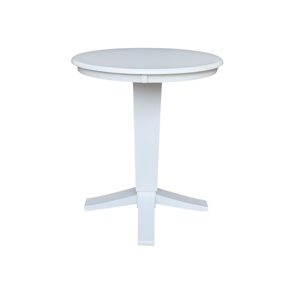 International Concepts 30 x 35.9-in H Solid Wood Round Top Pedestal Dining Table - White