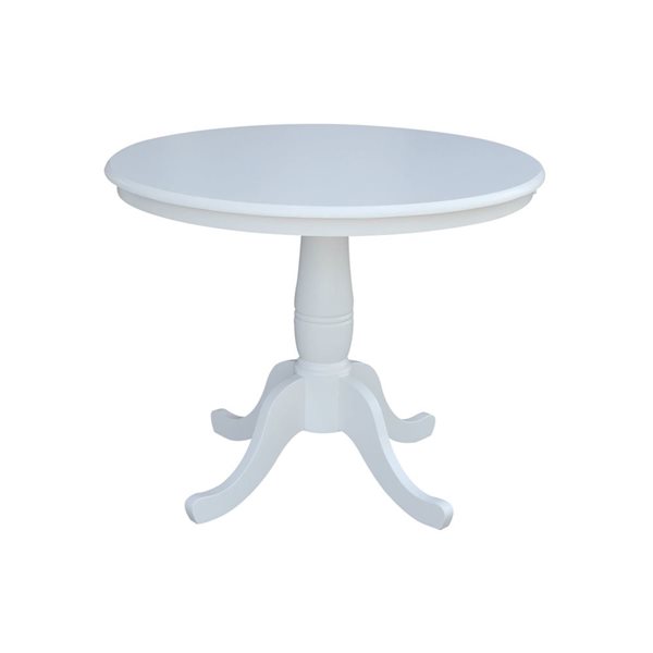 International Concepts 36-in White Round Top Pedestal Dining Table - 29 ...
