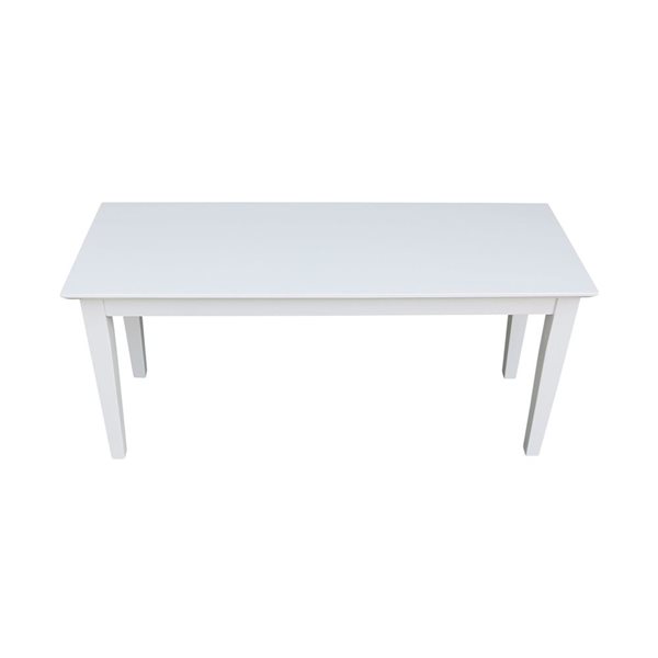 International Concepts Shaker Styled Wood Bench - White