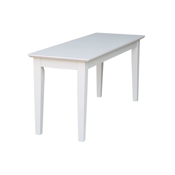 International Concepts Shaker Styled Wood Bench - White