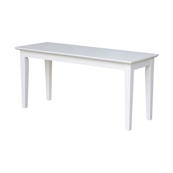 International Concepts Shaker Styled Wood Bench - White