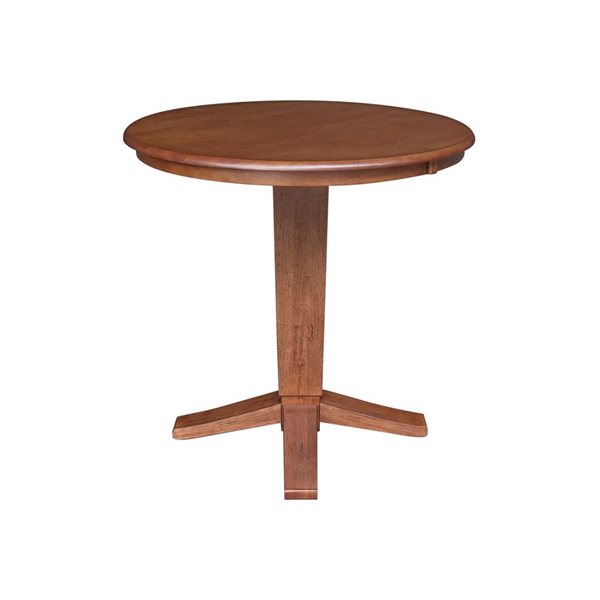 International Concepts 36 dia x 35.9-in H Solid Wood Round Top Pedestal Dining Table - Distressed Oak