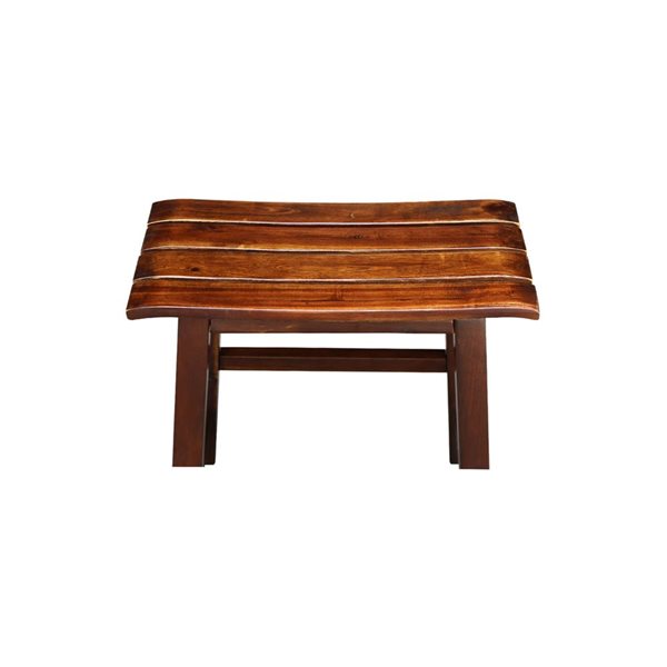 International Concepts 18-in H Wood Slat Seat Stool - Espresso