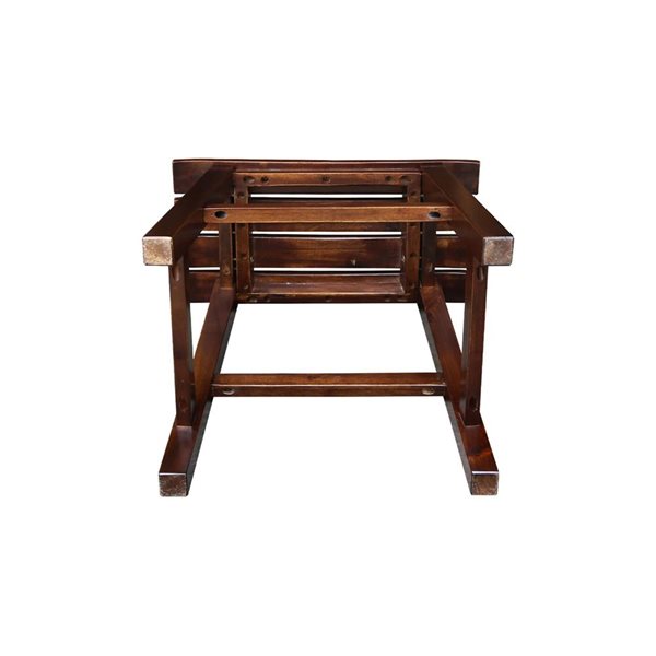 International Concepts 18-in H Wood Slat Seat Stool - Espresso