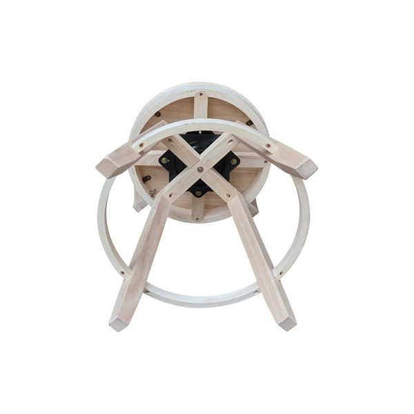 International Concepts Sara Solid Wood Swivel Counter Height Stool - Unfinished