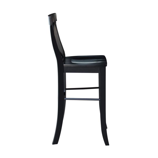 International Concepts Wood X-Back Bar Height Stool - Black