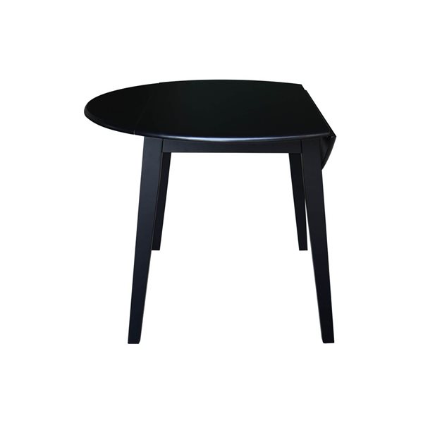 International Concepts 42-in Solid Wood Round Dual Drop Leaf Dining Table - Black