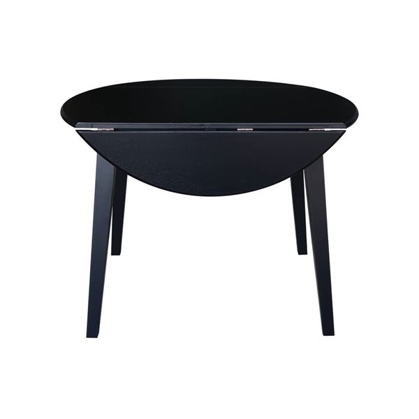 International Concepts 42-in Solid Wood Round Dual Drop Leaf Dining Table - Black