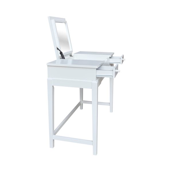 International Concepts Solid Wood Vanity Table - White