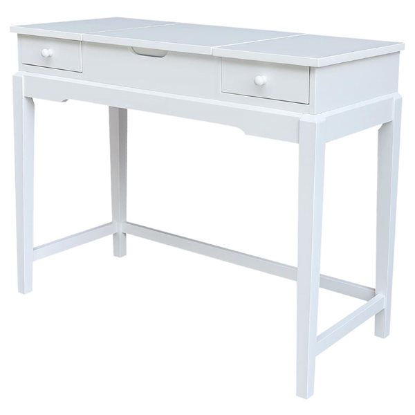 International Concepts Solid Wood Vanity Table - White