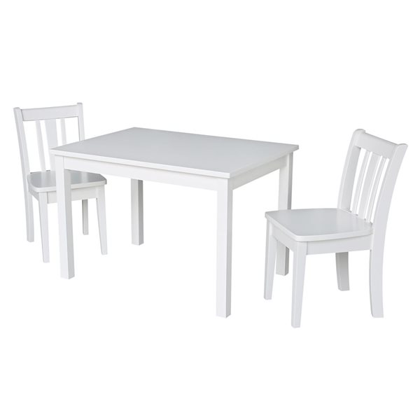 International Concepts Table with 2 San Remo Juvenile Chairs - White