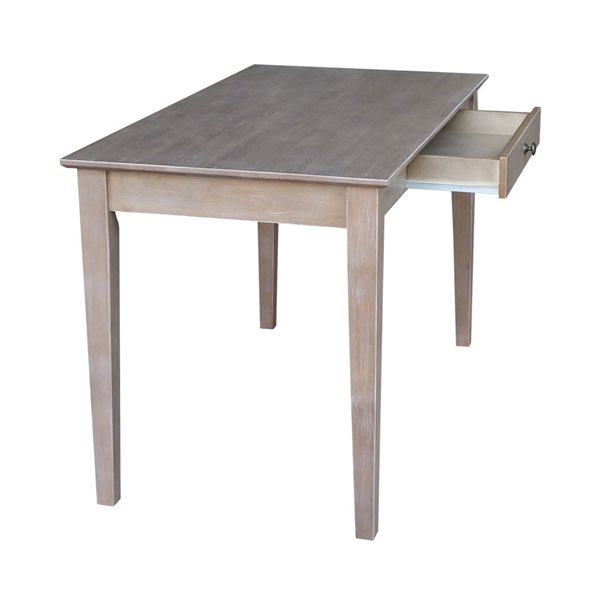 International Concepts Writing Desk with Drawer - Washed Grey Taupe