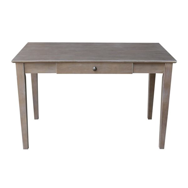 International Concepts Writing Desk with Drawer - Washed Grey Taupe