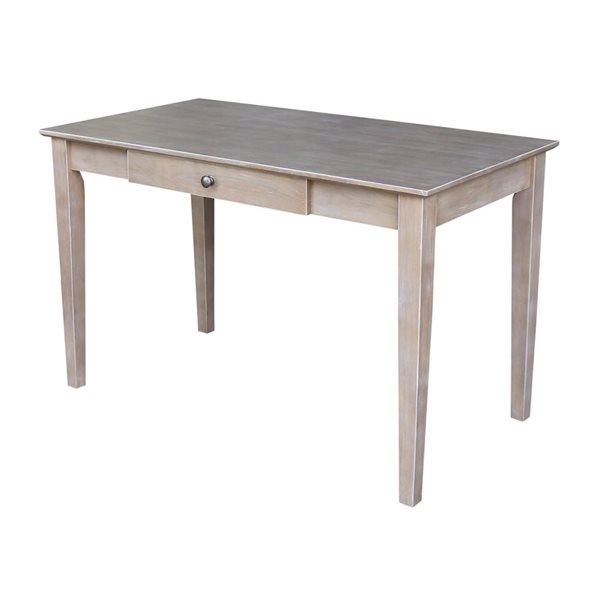 International Concepts Writing Desk with Drawer - Washed Grey Taupe