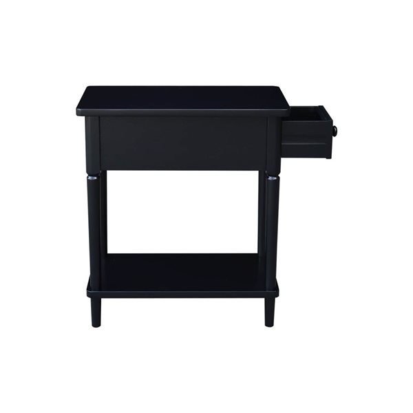 International Concepts Solid Wood Narrow Side Table - Black