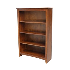 International Concepts Shaker Brown Solid Wood Bookcase - 48-in H