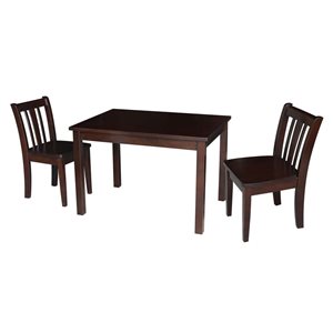 International Concepts Table with 2 San Remo Juvenile Chairs - Rich Mocha