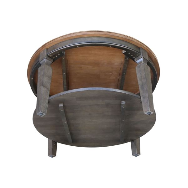 International Concepts Vista Round Coffee Table - Hickory/Washed Coal