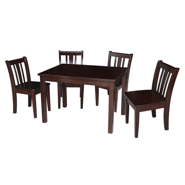 International Concepts Table with 4 San Remo Juvenile Chairs - Rich Mocha