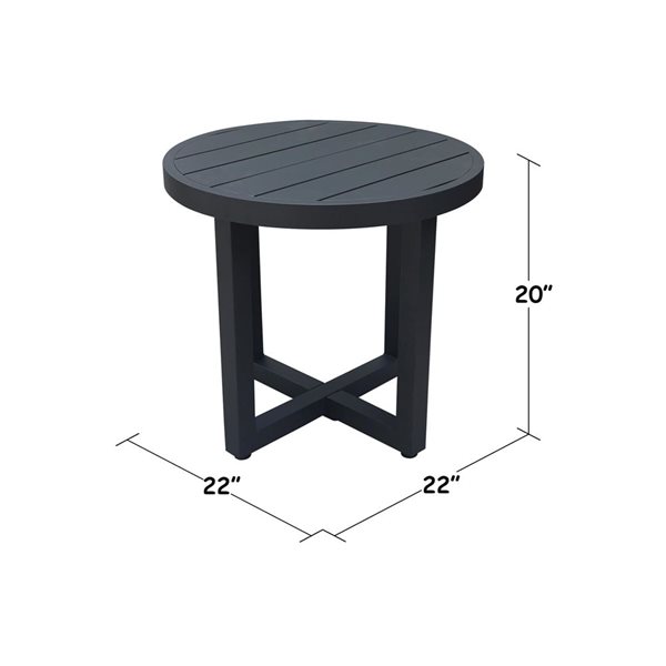 International Concepts Outdoor Patio Side Table - Charcoal