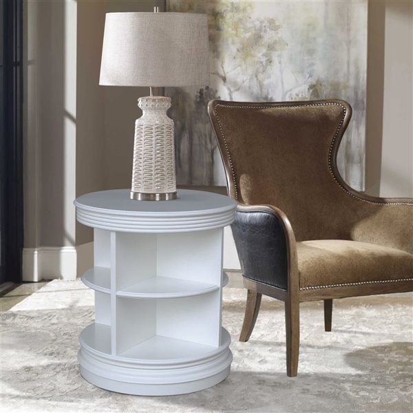 International Concepts Solid Wood Round End Table - White