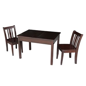 International Concepts Table with 2 San Remo Juvenile Chairs - Rich Mocha