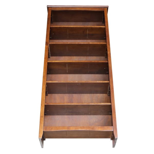 International Concepts Shaker Brown Solid Wood Bookcase - 72-in H