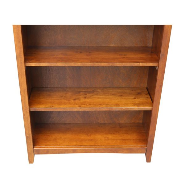 International Concepts Shaker Brown Solid Wood Bookcase - 72-in H