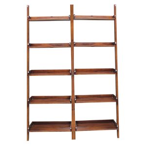 International Concepts 2-Piece Espresso Lean To Shelf Unit Set with 5 Shelves