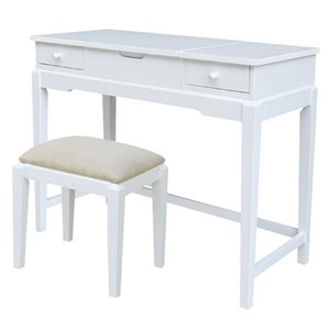 International Concepts Solid Wood Vanity Set - White