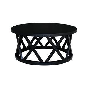 International Concepts Round Ceylon Coffee Table - Black