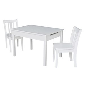 International Concepts Table with 2 San Remo Juvenile Chairs - White