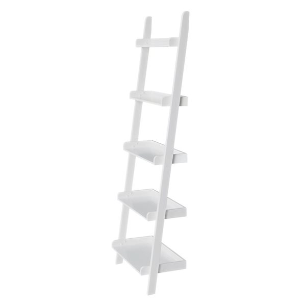 International Concepts Linen White Lean To Shelf Unit with 5 Shelves