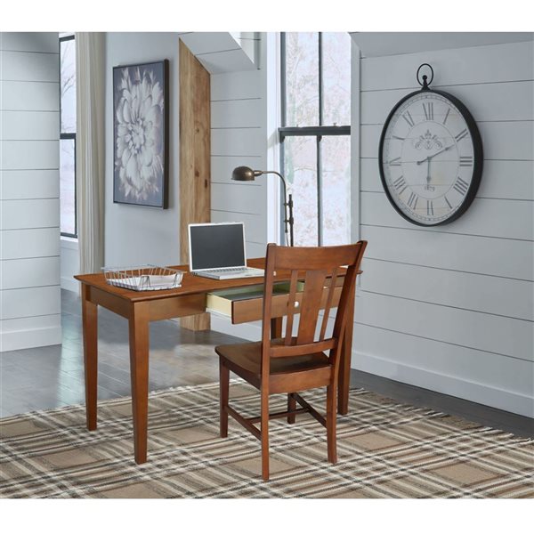 International Concepts Basic Size Desk with Drawer and Chair - Espresso