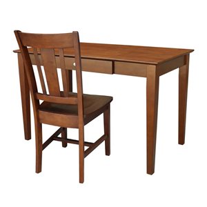 International Concepts Basic Size Desk with Drawer and Chair - Espresso