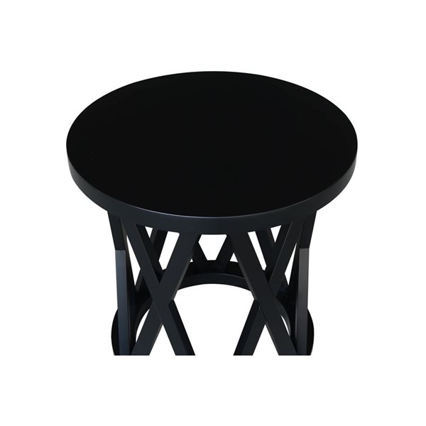 International Concepts Round Ceylon End Table - Black