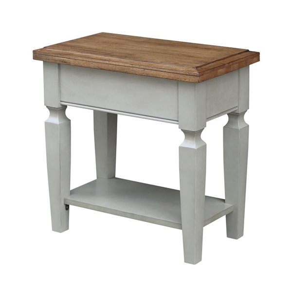 International Concepts Vista Side Table - Distressed Hickory/Stone