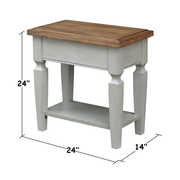 International Concepts Vista Side Table - Distressed Hickory/Stone