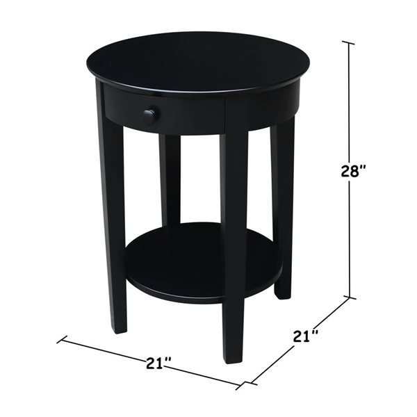 International Concepts Phillips Accent Table with Drawer - Black