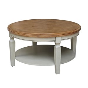 International Concepts Vista Round Coffee Table - Distressed Hickory/Stone