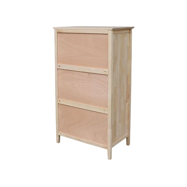 International Concepts Solid Wood Bedroom Dresser/Chest with 5 Drawers - Unfinished