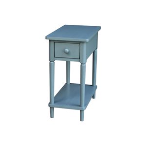 International Concepts Solid Wood Narrow Side Table - Antique Rubbed Ocean Blue