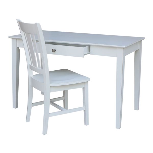 International Concepts Desk with Drawer - Basic Size and Chair - Beach White