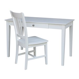 International Concepts Desk with Drawer - Basic Size and Chair - Beach White