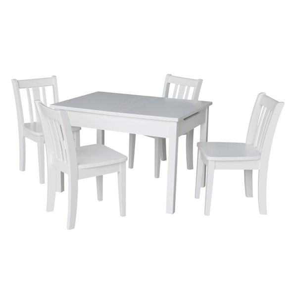 International Concepts Table with 4 San Remo Juvenile Chairs - White