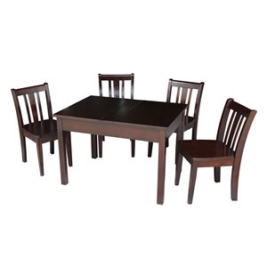 International Concepts Table with 4 San Remo Juvenile Chairs - Rich Mocha