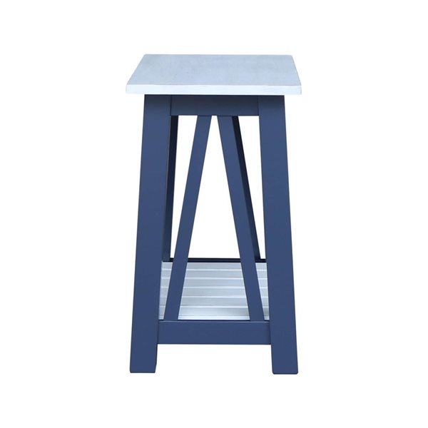 International Concepts Surrey Side Table - Blue/Antiqued Chalk