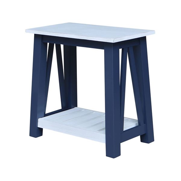 International Concepts Surrey Side Table - Blue/Antiqued Chalk