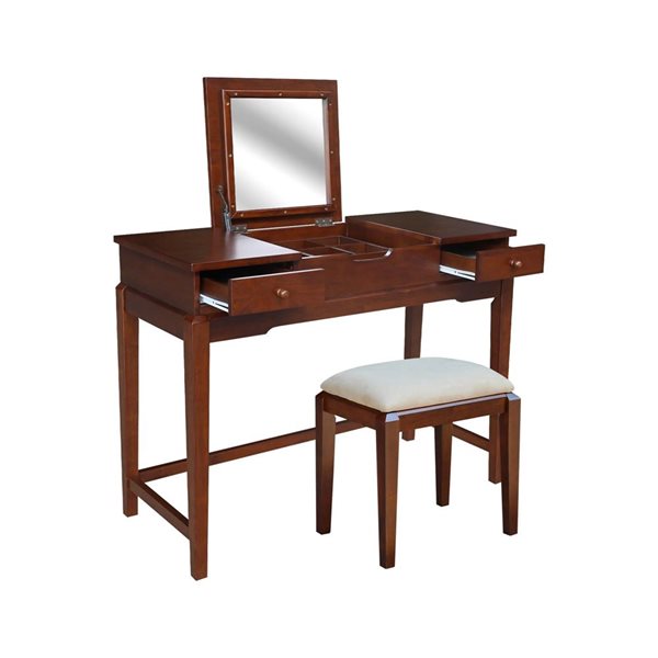 International Concepts Solid Wood Vanity Set - Espresso